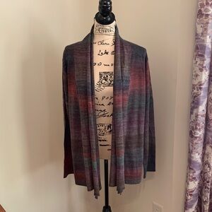 Coldwater Creek Burgundy and Gray Cardigan